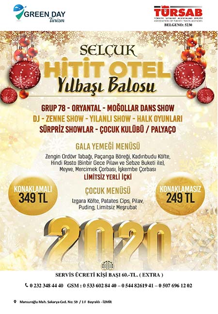 Hitit Otel Selçuk Yılbaşı Programı 2020