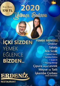İnciraltı Erdeniz Restaurant İzmir Yılbaşı Programı 2020
