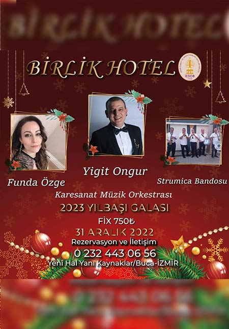 İzmir Birlik Otel Yılbaşı Programı 2023