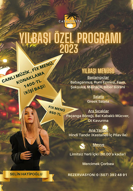 Casa De Costa Çeşme Yılbaşı 2023