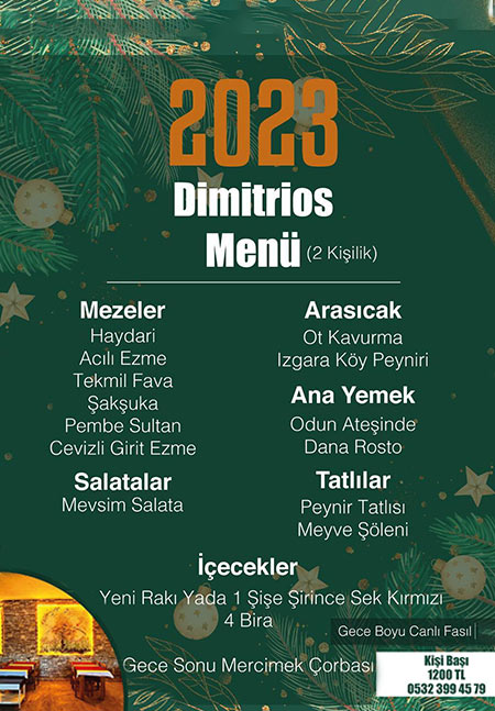 Dimitrios Restaurant Şirince Yılbaşı 2023