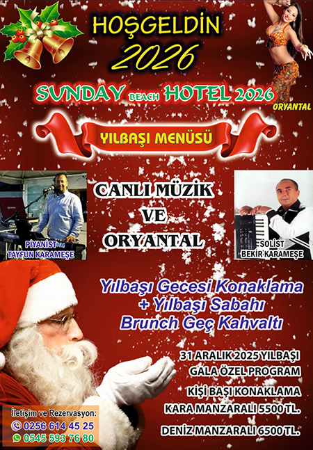 Sunday Beach Hotel Kuşadası Yılbaşı 2026